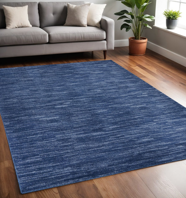 HomeRoots 5' X 8' Power Loomed Area Rug – Timeless Elegance for Any Room, Durable Design for Busy Households Navy Blue 522323