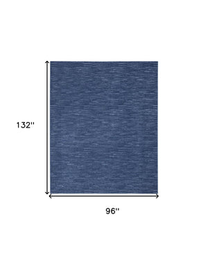 HomeRoots 8' X 11' Navy Blue Area Rug – Stylish Indoor/Outdoor Accent, Durable, Easy Care for High-Traffic Spaces 522324