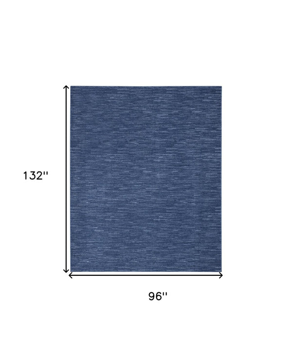 HomeRoots 8' X 11' Navy Blue Area Rug – Stylish Indoor/Outdoor Accent, Durable, Easy Care for High-Traffic Spaces 522324