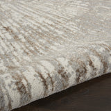 Homeroots 8' Runner Gray And Ivory Abstract Power Loom Runner Rug  Polyester 522353