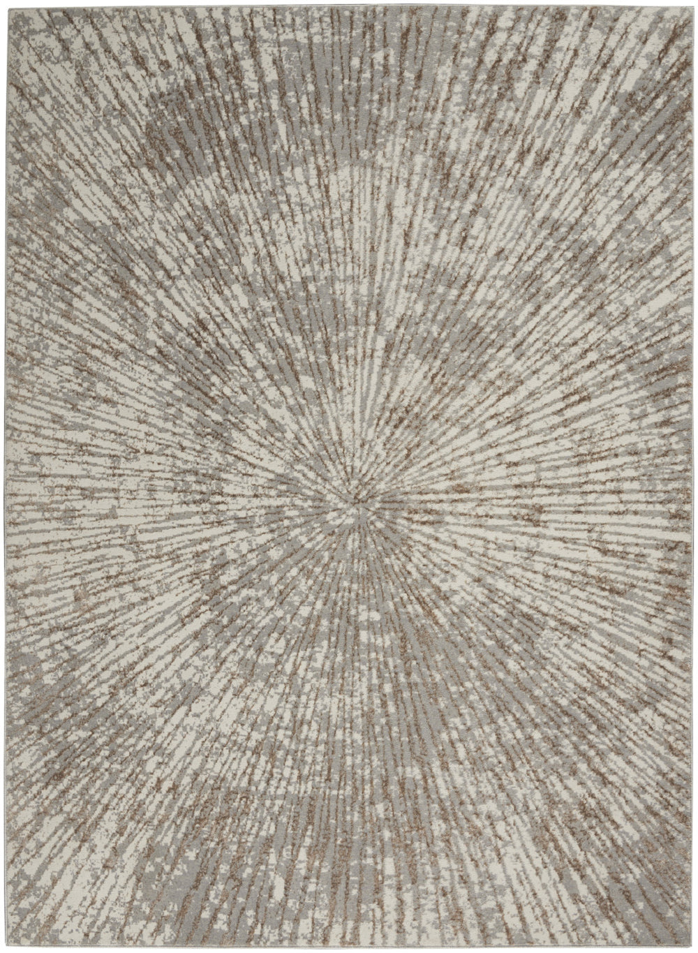 Homeroots 5' X 7' Gray And Ivory Abstract Power Loom Area Rug  Polyester 522354