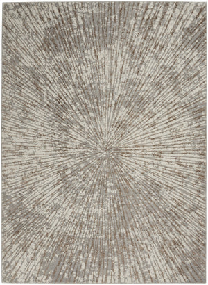 Homeroots 5' X 7' Gray And Ivory Abstract Power Loom Area Rug  Polyester 522354