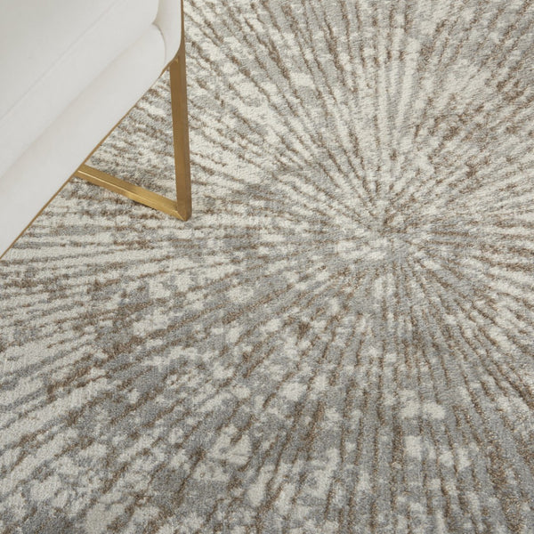 HomeRoots 5' Contemporary Gray and Ivory Abstract Area Rug – Durable, Low-Maintenance Design for Any Room 5' X 7' 522354