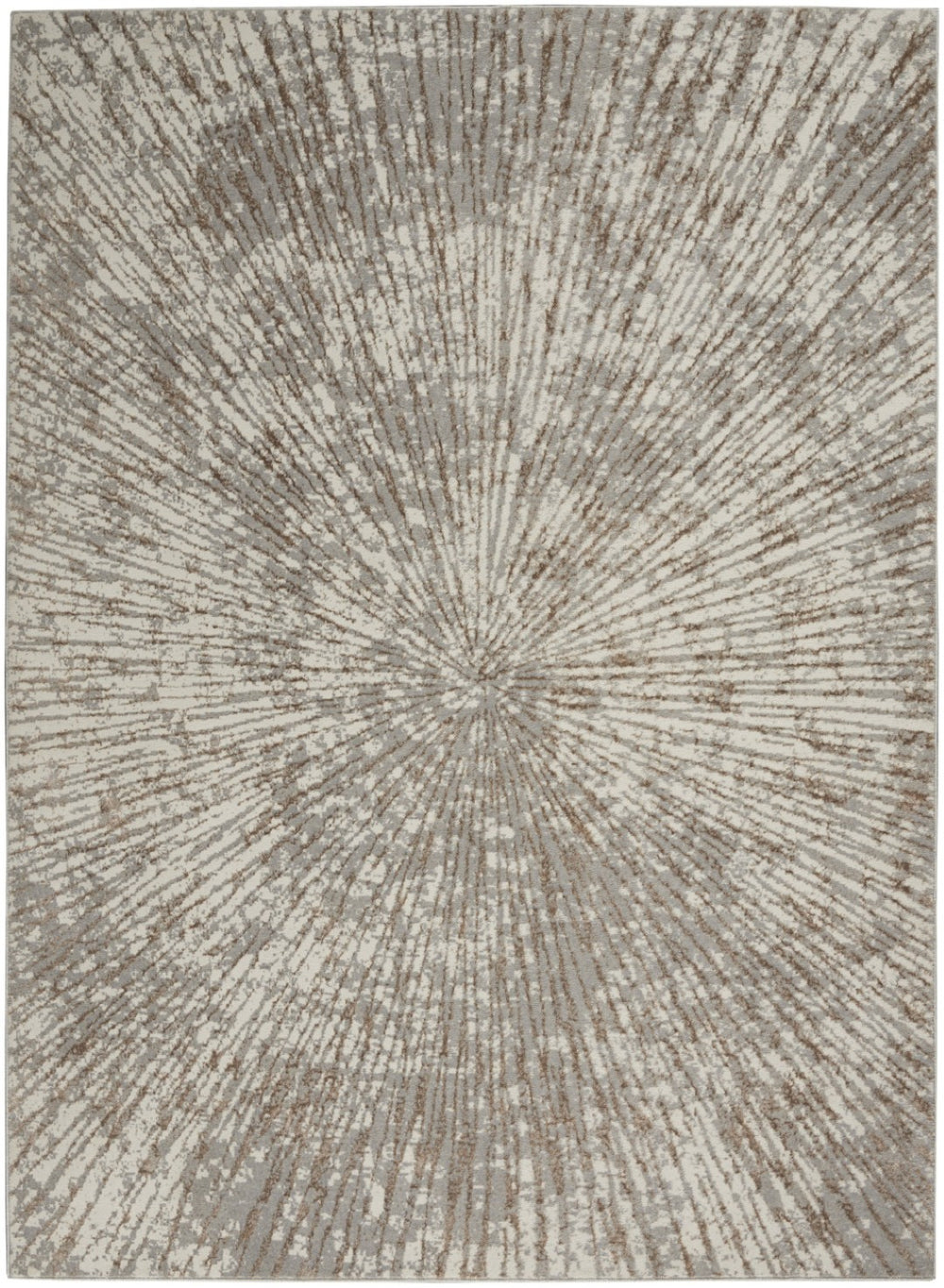 HomeRoots 5' Contemporary Gray and Ivory Abstract Area Rug – Durable, Low-Maintenance Design for Any Room 5' X 7' 522354