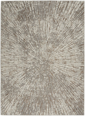 HomeRoots 5' Contemporary Gray and Ivory Abstract Area Rug – Durable, Low-Maintenance Design for Any Room 5' X 7' 522354