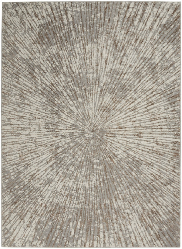 HomeRoots 5' Contemporary Gray and Ivory Abstract Area Rug – Durable, Low-Maintenance Design for Any Room 5' X 7' 522354