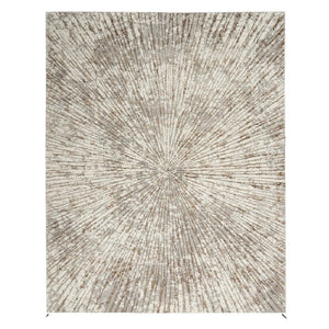 HomeRoots 5' Contemporary Gray and Ivory Abstract Area Rug – Durable, Low-Maintenance Design for Any Room 9' X 12' 522355