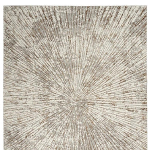 HomeRoots 5' Contemporary Gray and Ivory Abstract Area Rug – Durable, Low-Maintenance Design for Any Room 9' X 12' 522355