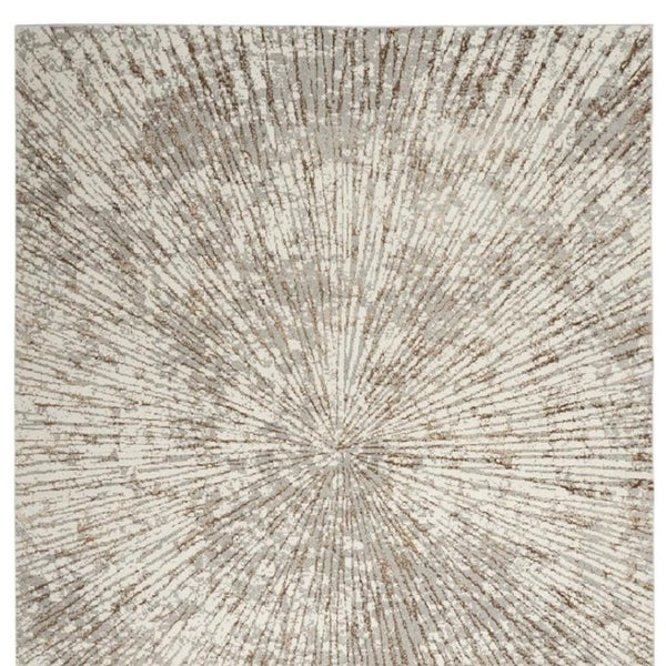 HomeRoots 5' Contemporary Gray and Ivory Abstract Area Rug – Durable, Low-Maintenance Design for Any Room 9' X 12' 522355