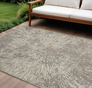 HomeRoots 5' Contemporary Gray and Ivory Abstract Area Rug – Durable, Low-Maintenance Design for Any Room 9' X 12' 522355