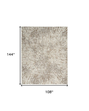 HomeRoots 5' Contemporary Gray and Ivory Abstract Area Rug – Durable, Low-Maintenance Design for Any Room 9' X 12' 522355