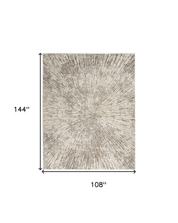 HomeRoots 5' Contemporary Gray and Ivory Abstract Area Rug – Durable, Low-Maintenance Design for Any Room 9' X 12' 522355