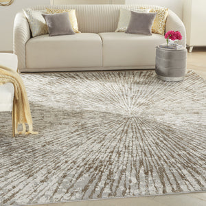 Homeroots 12' X 15' Gray Abstract Power Loom Area Rug  Polypropylene 522357