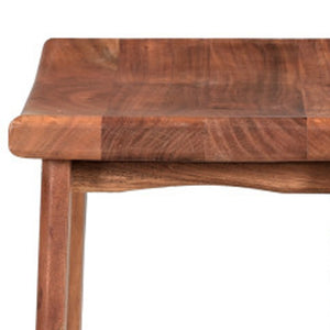 Homeroots 26" Brown Solid Wood Backless Bar Chair   522380