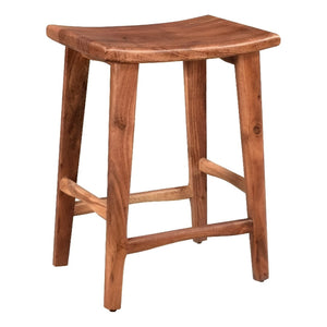 HomeRoots 26" Brown Backless Bar Chair – Chic Solid Wood Design for Modern Spaces, Durable & Stylish Comfort 522380