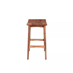 HomeRoots 26" Brown Backless Bar Chair – Chic Solid Wood Design for Modern Spaces, Durable & Stylish Comfort 522380