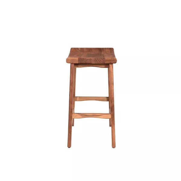 HomeRoots 26" Brown Backless Bar Chair – Chic Solid Wood Design for Modern Spaces, Durable & Stylish Comfort 522380