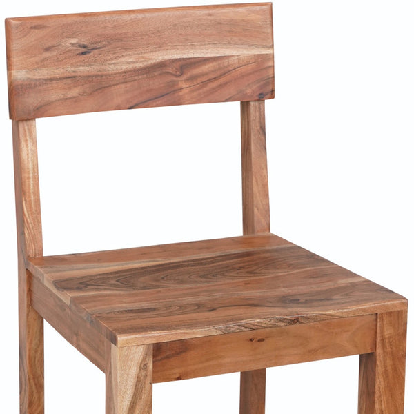 Homeroots 18" Wood Brown Solid Wood Counter Height Bar Chair   522381