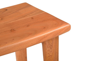 HomeRoots 32" Brown Backless Counter Height Bar Chair - Rustic Solid Wood with Bucket Seat & Footrest 522383