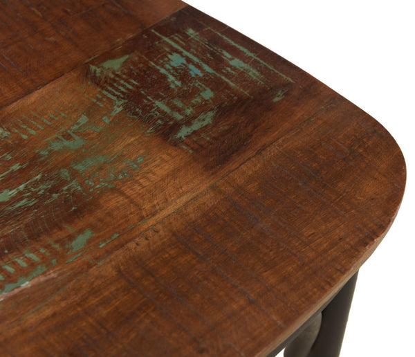 Homeroots 30" Brown And Black Metal Counter Height Bar Chair   522386