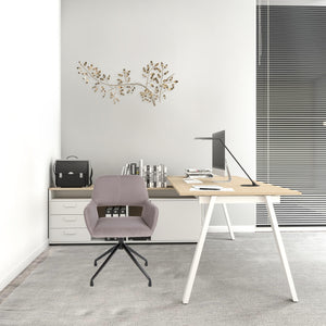 Homeroots Gray Velvet Upholstered Swivel Office Chair  Velvet Fabric,Metal 522397