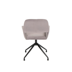 Homeroots Gray Velvet Upholstered Swivel Office Chair  Velvet Fabric,Metal 522397