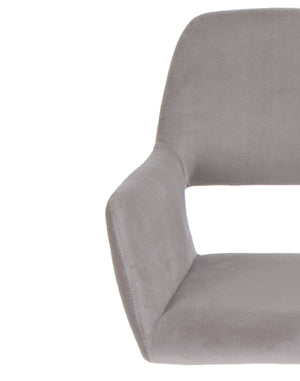 Homeroots Gray Velvet Upholstered Swivel Office Chair  Velvet Fabric,Metal 522397
