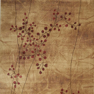 HomeRoots 10' Elegant Brown Floral Power Loom Area Rug - Timeless Charm for Living Room & Bedroom Decor 10' X 14' Rectangle 522399