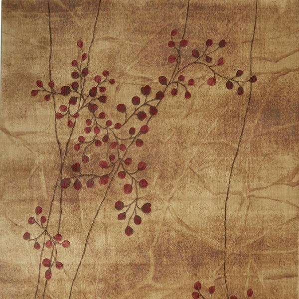HomeRoots 10' Elegant Brown Floral Power Loom Area Rug - Timeless Charm for Living Room & Bedroom Decor 10' X 14' Rectangle 522399