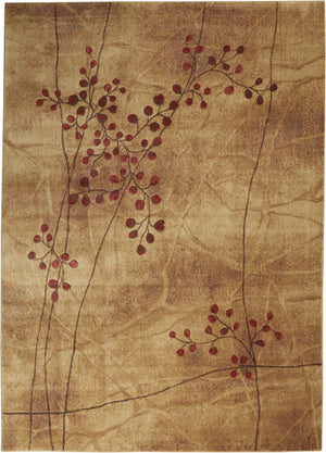 HomeRoots 10' Elegant Brown Floral Power Loom Area Rug - Timeless Charm for Living Room & Bedroom Decor 10' X 14' Rectangle 522399
