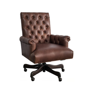 Olivia + Quinn Kensington Executive Leather Swivel Chair - Luxurious Comfort And Timeless Elegance For Your Office Wayfare Cola Leather,Foam,Wood 5223_Wyf1801