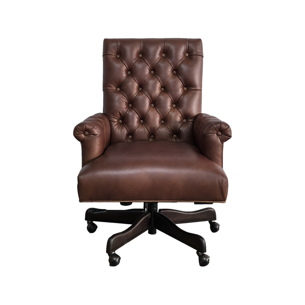 Olivia + Quinn Kensington Executive Leather Swivel Chair - Luxurious Comfort And Timeless Elegance For Your Office Wayfare Cola Leather,Foam,Wood 5223_Wyf1801