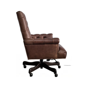 Olivia + Quinn Kensington Executive Leather Swivel Chair - Luxurious Comfort And Timeless Elegance For Your Office Wayfare Cola Leather,Foam,Wood 5223_Wyf1801