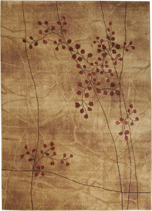 HomeRoots 10' Elegant Brown Floral Power Loom Area Rug - Timeless Charm for Living Room & Bedroom Decor 10' X 13' Rectangle 522400