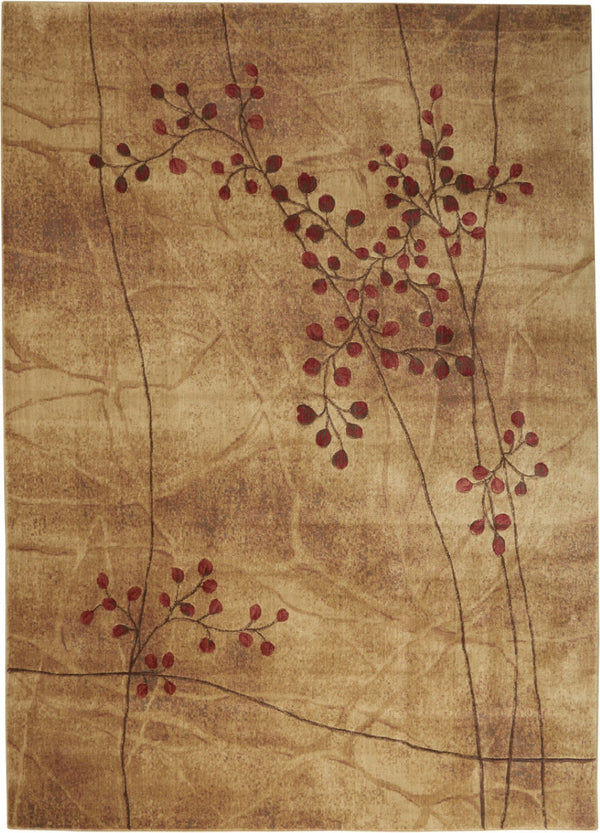 HomeRoots 10' Elegant Brown Floral Power Loom Area Rug - Timeless Charm for Living Room & Bedroom Decor 10' X 13' Rectangle 522400