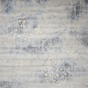 HomeRoots 10' Elegant Blue and Silver Floral Power Loom Area Rug for Timeless Style and Easy Maintenance 10' X 13' 522401