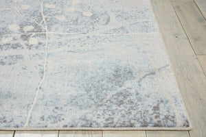HomeRoots 10' Elegant Blue and Silver Floral Power Loom Area Rug for Timeless Style and Easy Maintenance 10' X 13' 522401