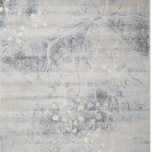 Homeroots 10' X 13' Blue And Silver Floral Power Loom Area Rug  Polyester 522401