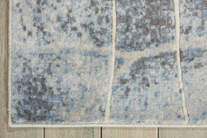 HomeRoots 10' Elegant Blue and Silver Floral Power Loom Area Rug for Timeless Style and Easy Maintenance 10' X 13' 522401
