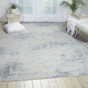 HomeRoots 10' Elegant Blue and Silver Floral Power Loom Area Rug for Timeless Style and Easy Maintenance 10' X 13' 522401