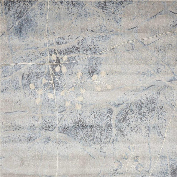 HomeRoots 10' Elegant Blue and Silver Floral Power Loom Area Rug for Timeless Style and Easy Maintenance 10' X 13' 522401
