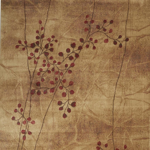 HomeRoots 10' Elegant Brown Floral Power Loom Area Rug - Timeless Charm for Living Room & Bedroom Decor 9' X 12' Rectangle 522402