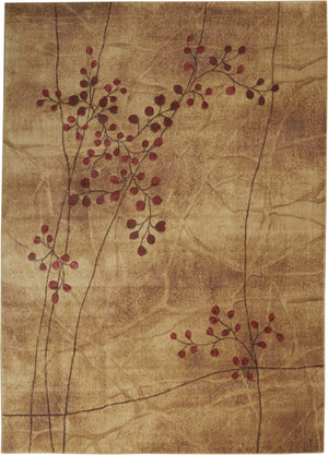 HomeRoots 10' Elegant Brown Floral Power Loom Area Rug - Timeless Charm for Living Room & Bedroom Decor 9' X 12' Rectangle 522402