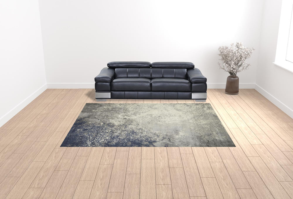 Homeroots 9' X 12' Black Abstract Power Loom Area Rug  Polypropylene 522403