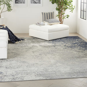 HomeRoots 9' X 12' Black Abstract Area Rug - Contemporary Power Loom Design for Cozy Modern Living Spaces Gray, Ivory 522403