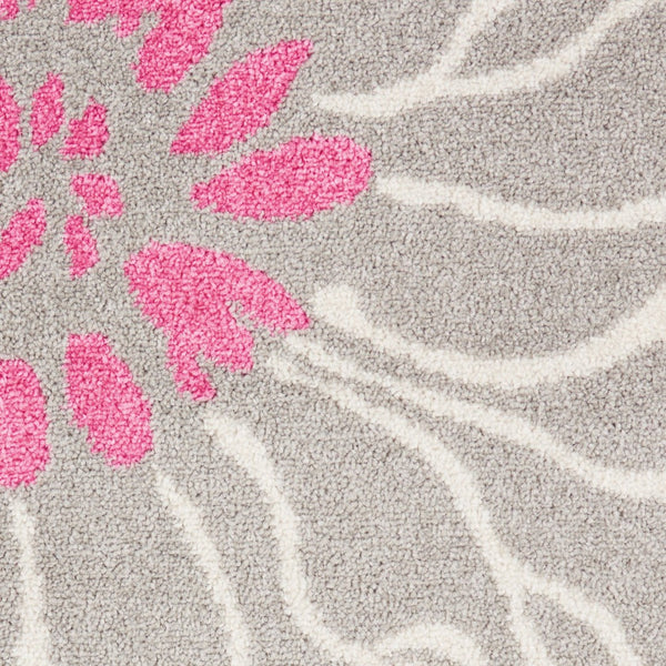 HomeRoots 9' X 12' Floral Power Loom Area Rug - Timeless Elegance for Living Spaces, Durable & Easy to Clean Blue, Pink 522404