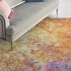HomeRoots 9' Blue Abstract Power Loom Area Rug – Contemporary Style, Durable, Easy Care for Any Room Decor 9' X 12' Rectangle 522405