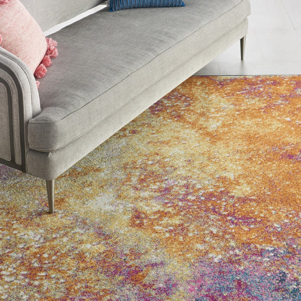 HomeRoots 9' Blue Abstract Power Loom Area Rug – Contemporary Style, Durable, Easy Care for Any Room Decor 9' X 12' Rectangle 522405