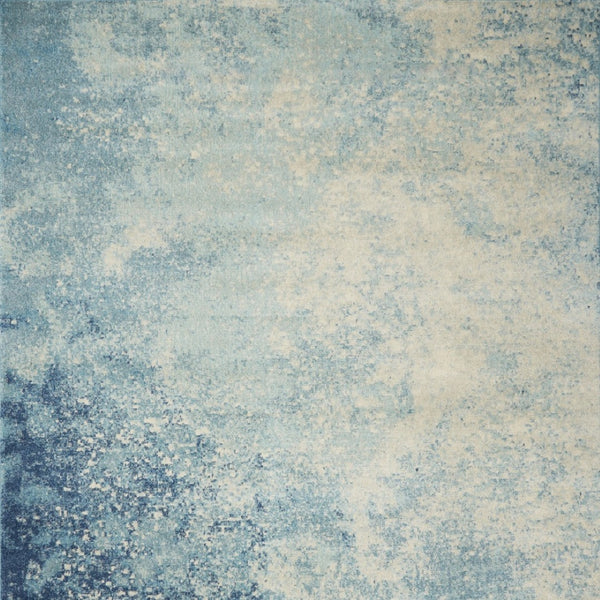 HomeRoots 9' X 12' Black Abstract Area Rug - Contemporary Power Loom Design for Cozy Modern Living Spaces Blue 522406