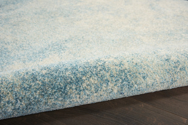 HomeRoots 9' X 12' Black Abstract Area Rug - Contemporary Power Loom Design for Cozy Modern Living Spaces Blue 522406
